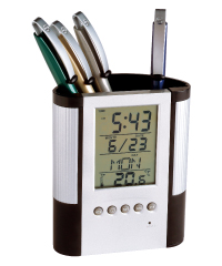 Reloj promocional de mesa de regalo porta plumas