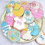 Custom Designer Baby Shower Cookies